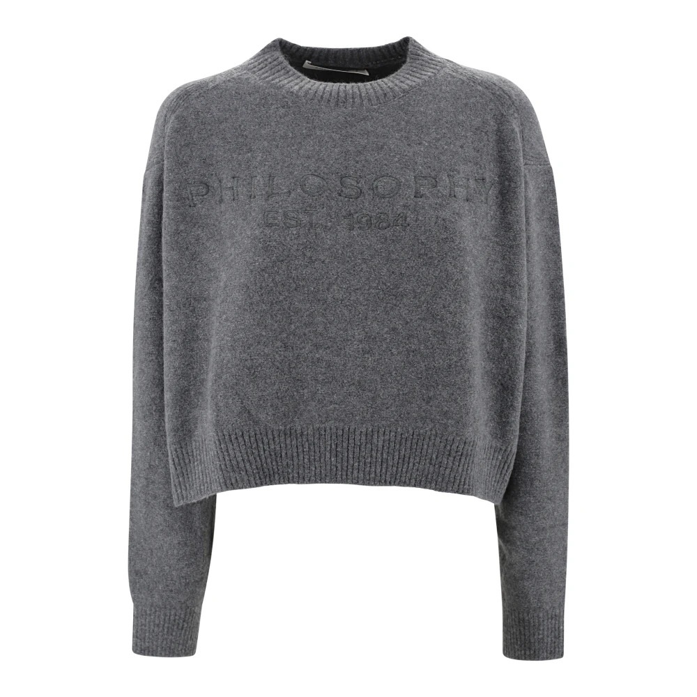 Philosophy di Lorenzo Serafini Gebreide Logo Sweater Grijs Gray Dames