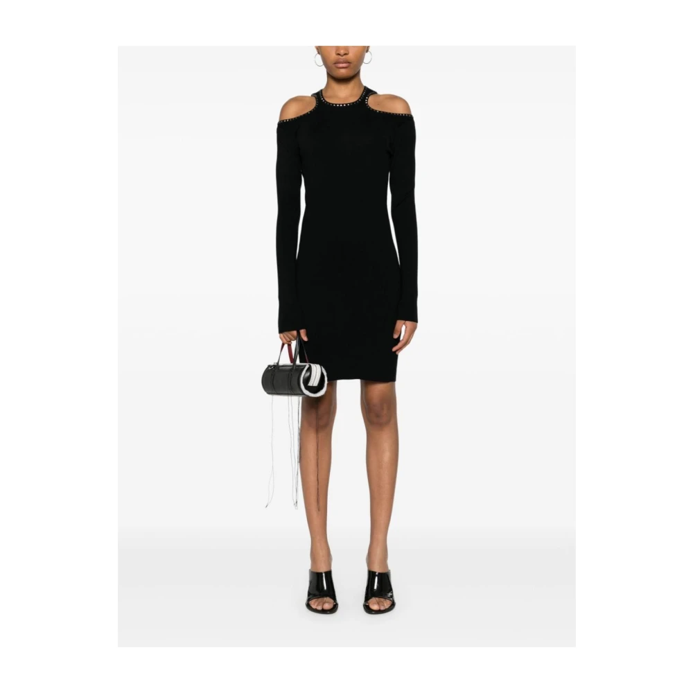 Liu Jo Zwarte Studs Gebreide Jurk Black Dames