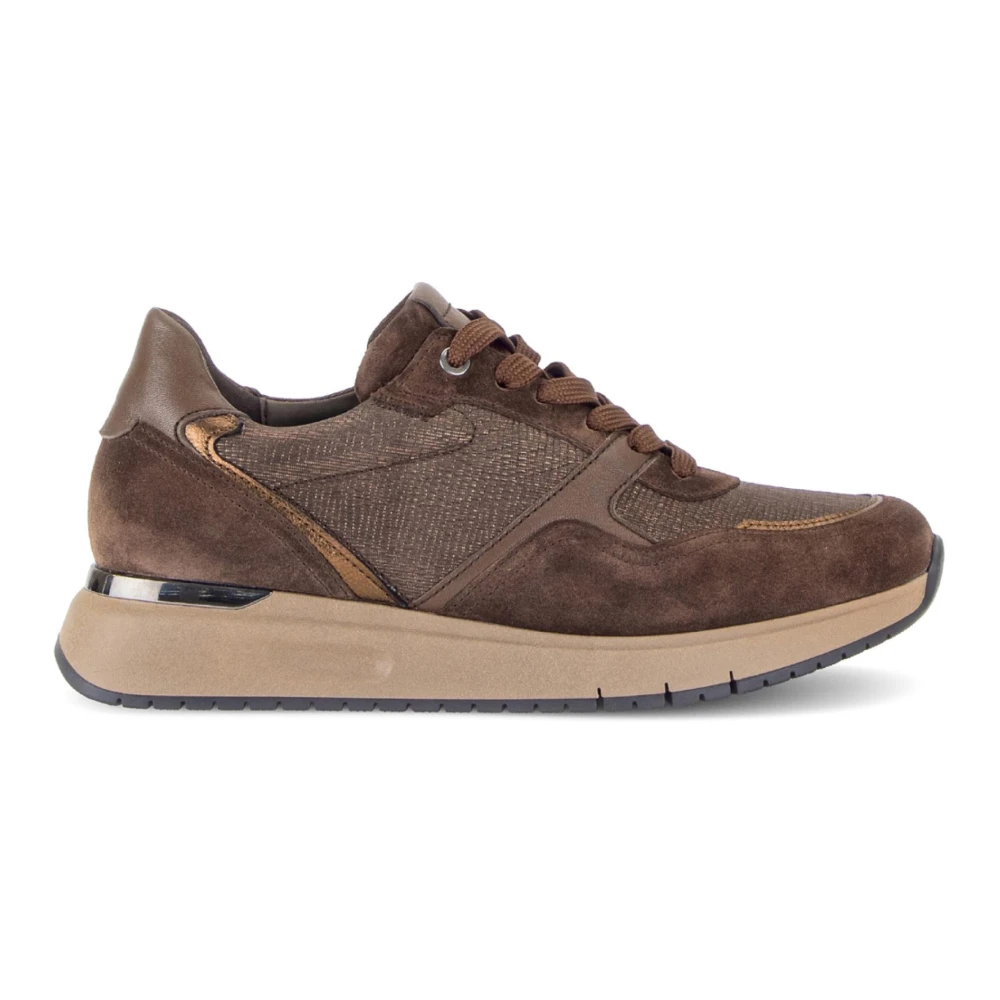 Gabor Donna Marron Sneakers Da Lizard/Velour/Metal - Immagine 2