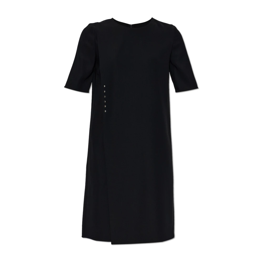 Emporio Armani Vrouw Zwart Kleedjes Dames, 2XS, Plissé Jurk