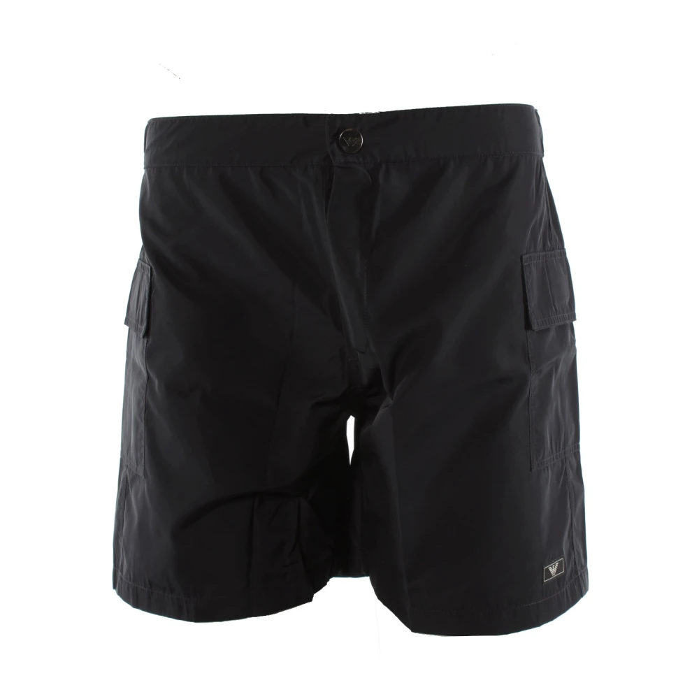 Armani Men's Black Beachwear,, Swim Shorts Polyester Small