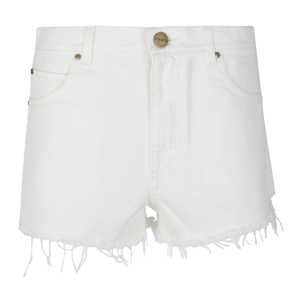 Pinko Vrouw Wit Korte Broeken Dames, W25, Denim, Denim Shorts