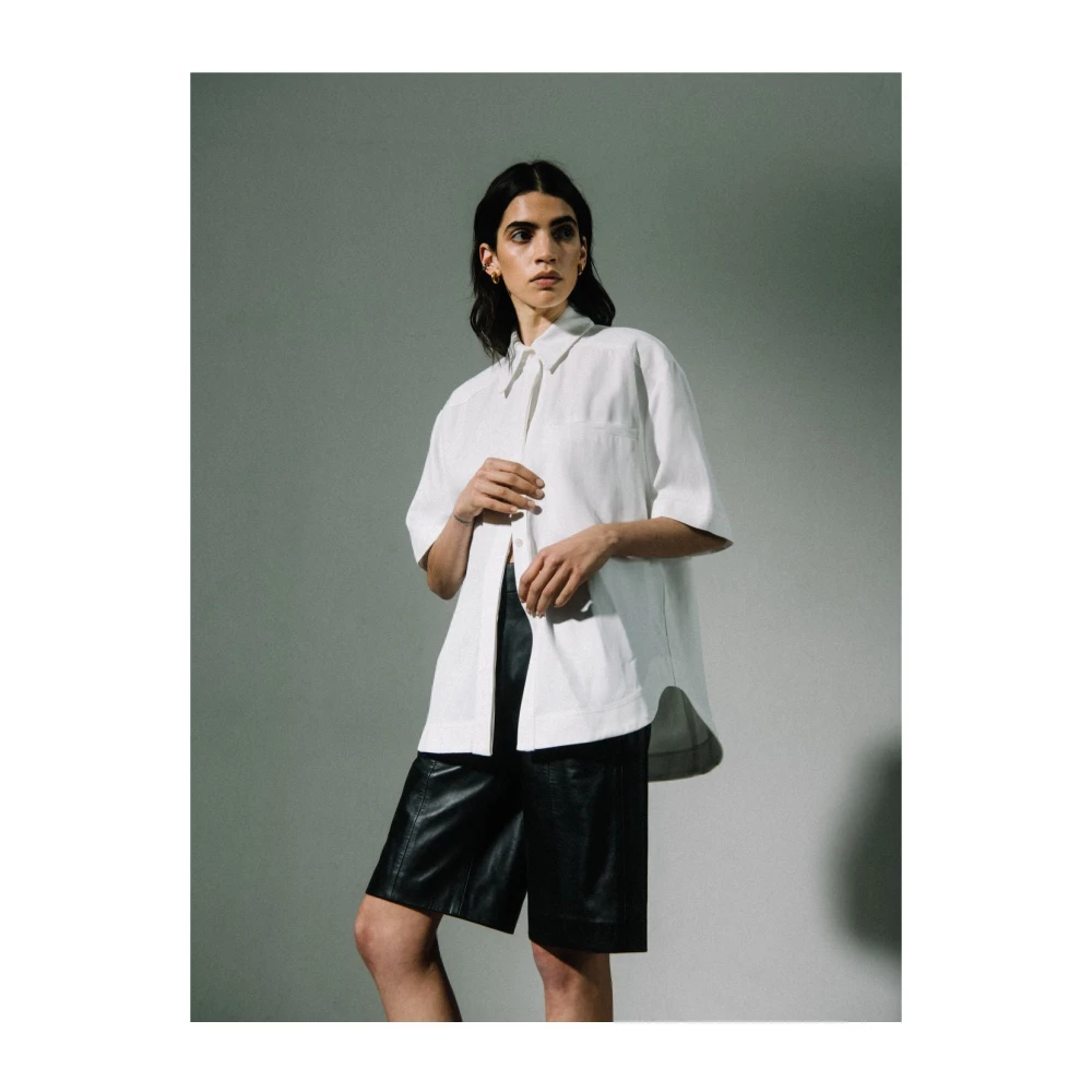 Loulou Studio Mannelijk Box-Cut Shirt Beige Dames