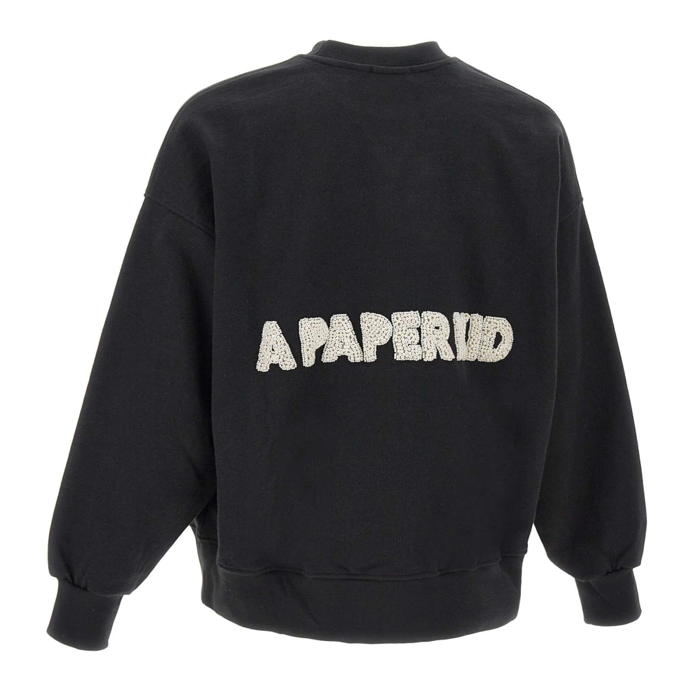 A Paper Kid Zwarte Katoenen Sweatshirt met Kralenlogo Black Heren