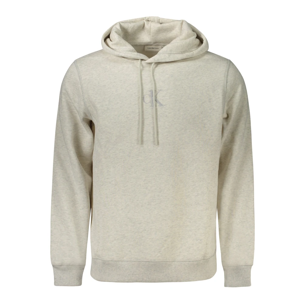Calvin Klein Men's Gray Hoodies,, Hooded Sweatshirt With Embroidered Logo Large