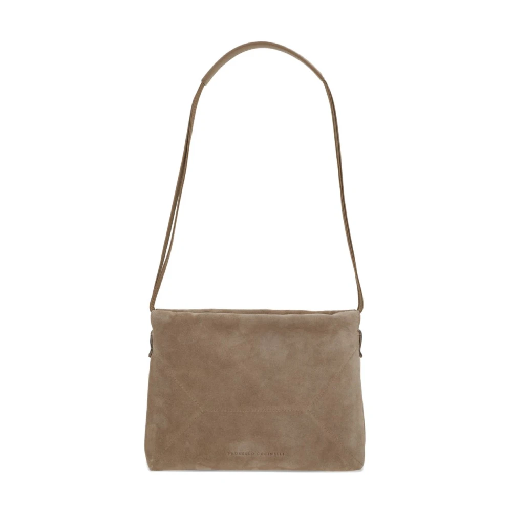 Brunello Cucinelli Women's Beige Bc Duo Suede Shoulder Bag