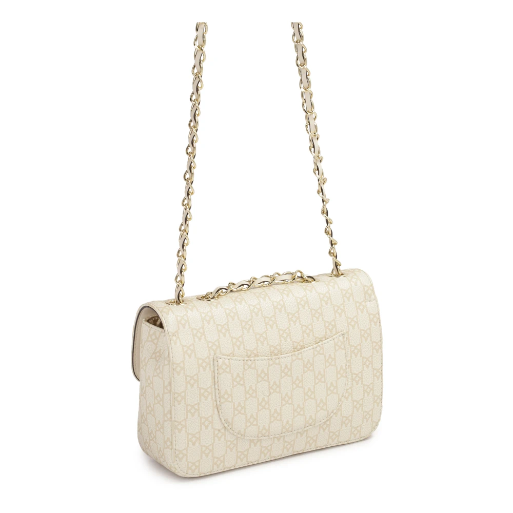Kazar Stijlvolle leren handtas in beige print White Dames
