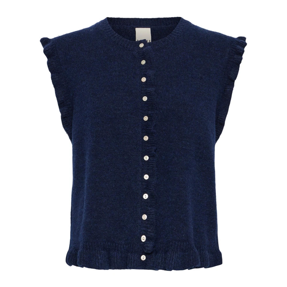 Ichi Damen Bleu Ärmelloser Pullover Povoke - Bild 3