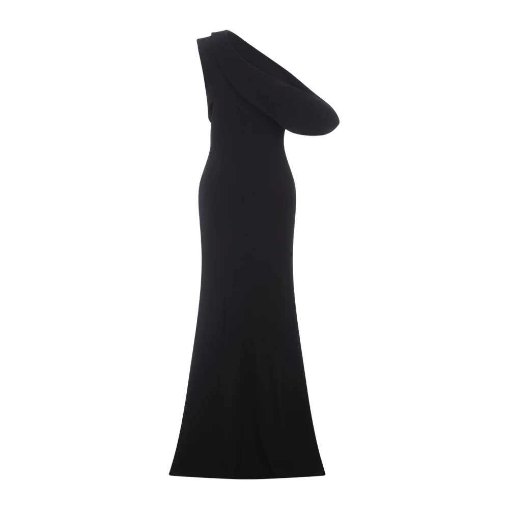 alexander mcqueen Zwarte Asymmetrische Avondjurk Black Dames