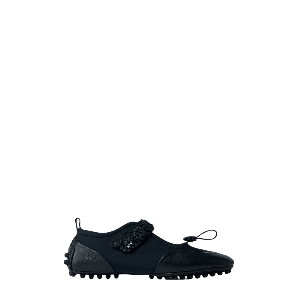 Cecilie Bahnsen Women's Black Sporty Pointed Toe Mary Jane Shoes