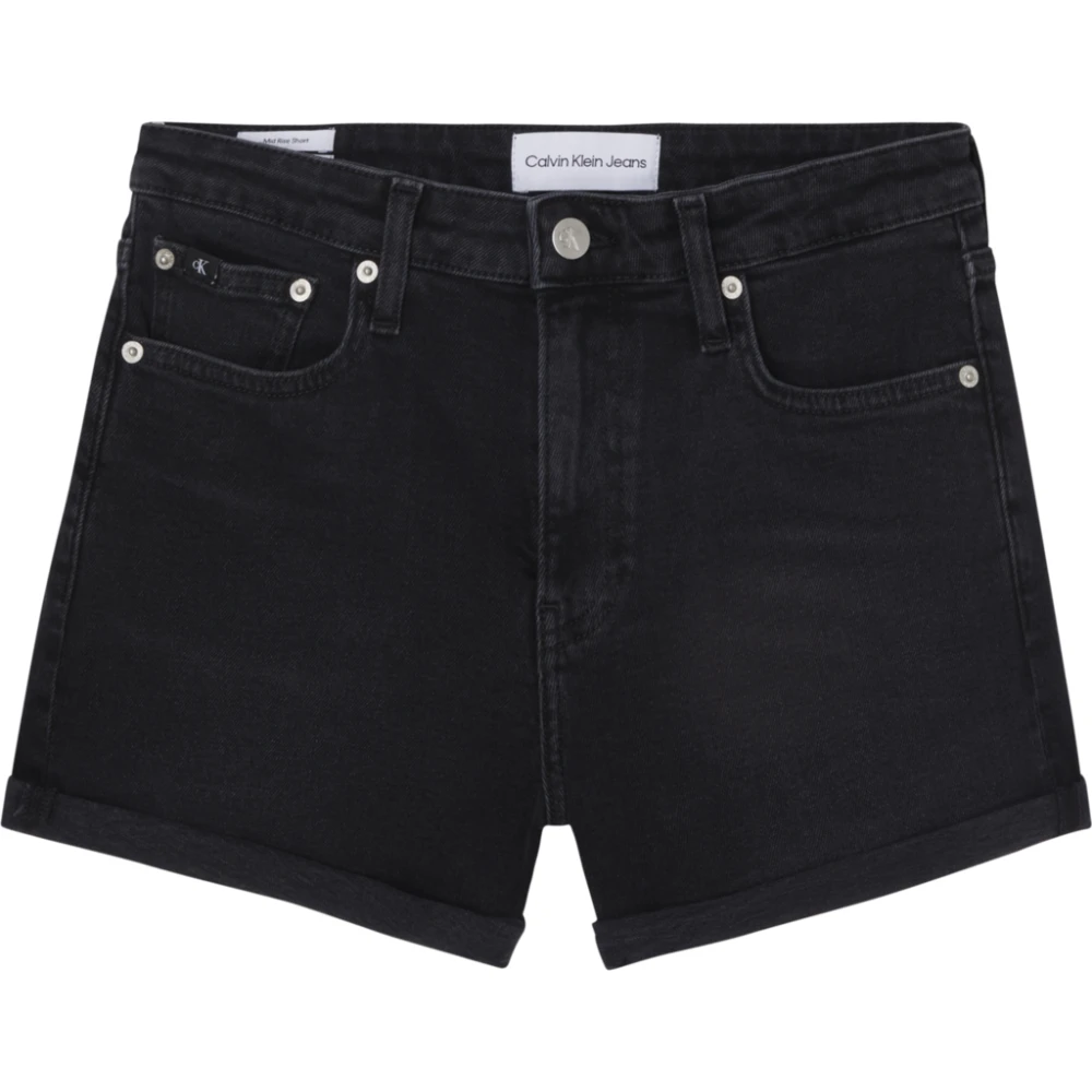 Calvin Klein Women's Black Denim Shorts, W27, Denim Shorts