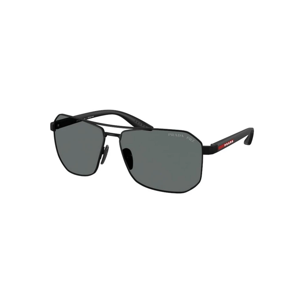 Prada Linea Rossa Men's Black/Grey Ps A53s Dg05z1 Man Sunglasses Metal Pilot Polarized - Image 3