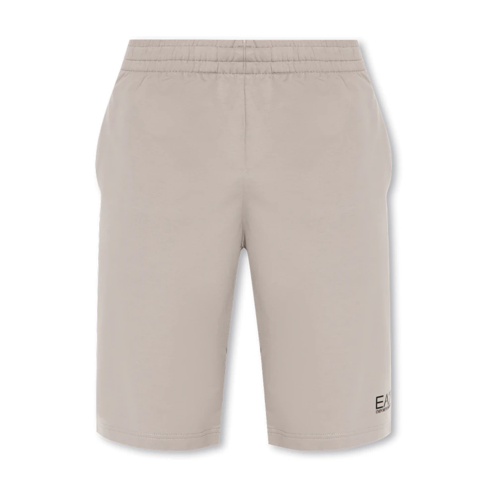 Emporio Armani EA7 Shorts met logo Gray Heren