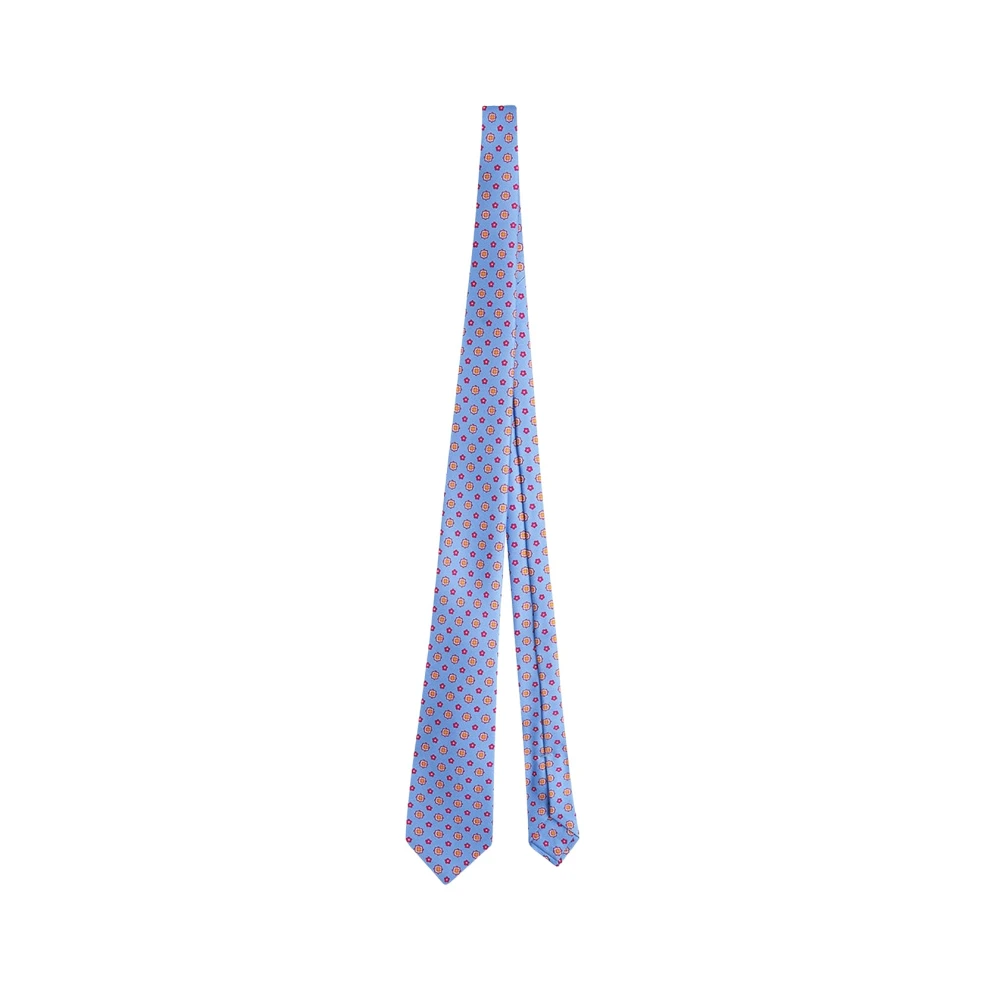 Kiton Bloe patroon Zijden Stropdas Multicolor Unisex
