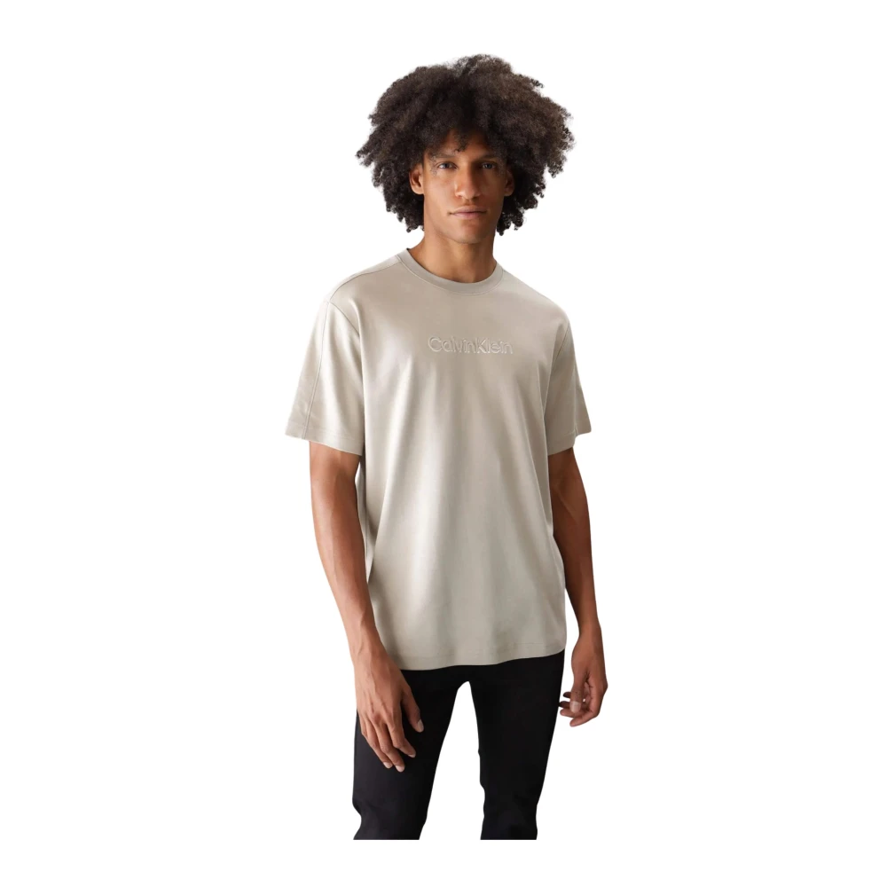 Calvin Klein Moderne Logo T-shirt London Fog Beige Heren