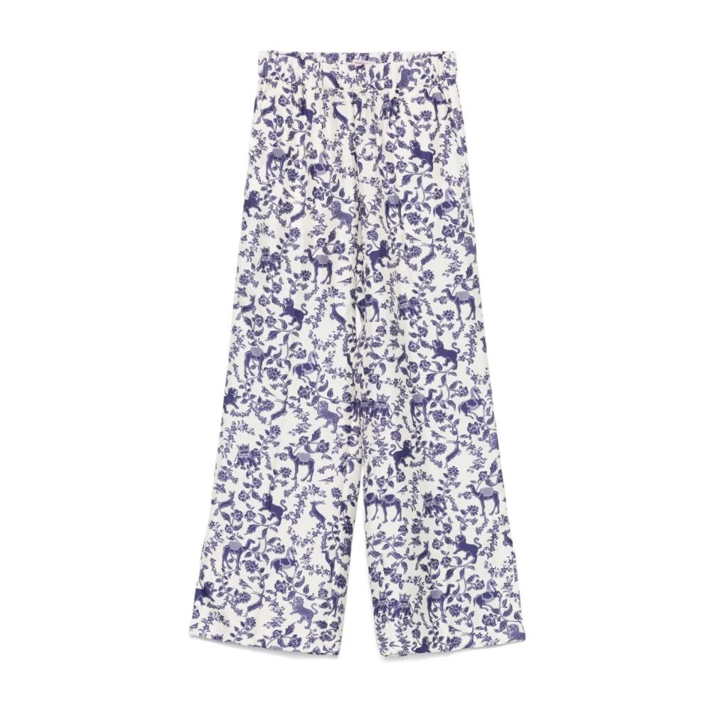 Alberto Biani Beige Broek met Elastische Tailleband Multicolor Dames