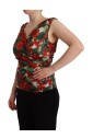 elegant-v-neck-geranium-print-tank-top