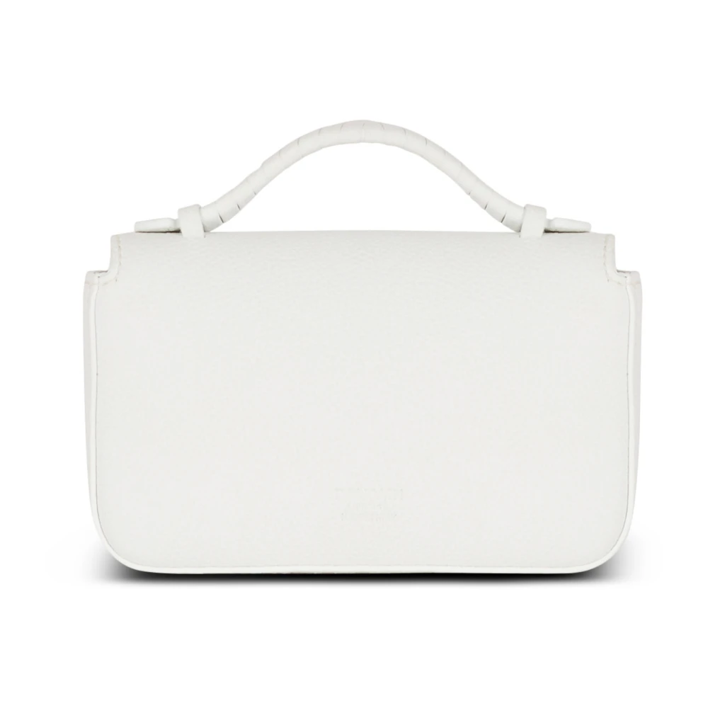 Balmain Gestructureerd kalfsleer B-Buzz 17 Mini tas White Dames