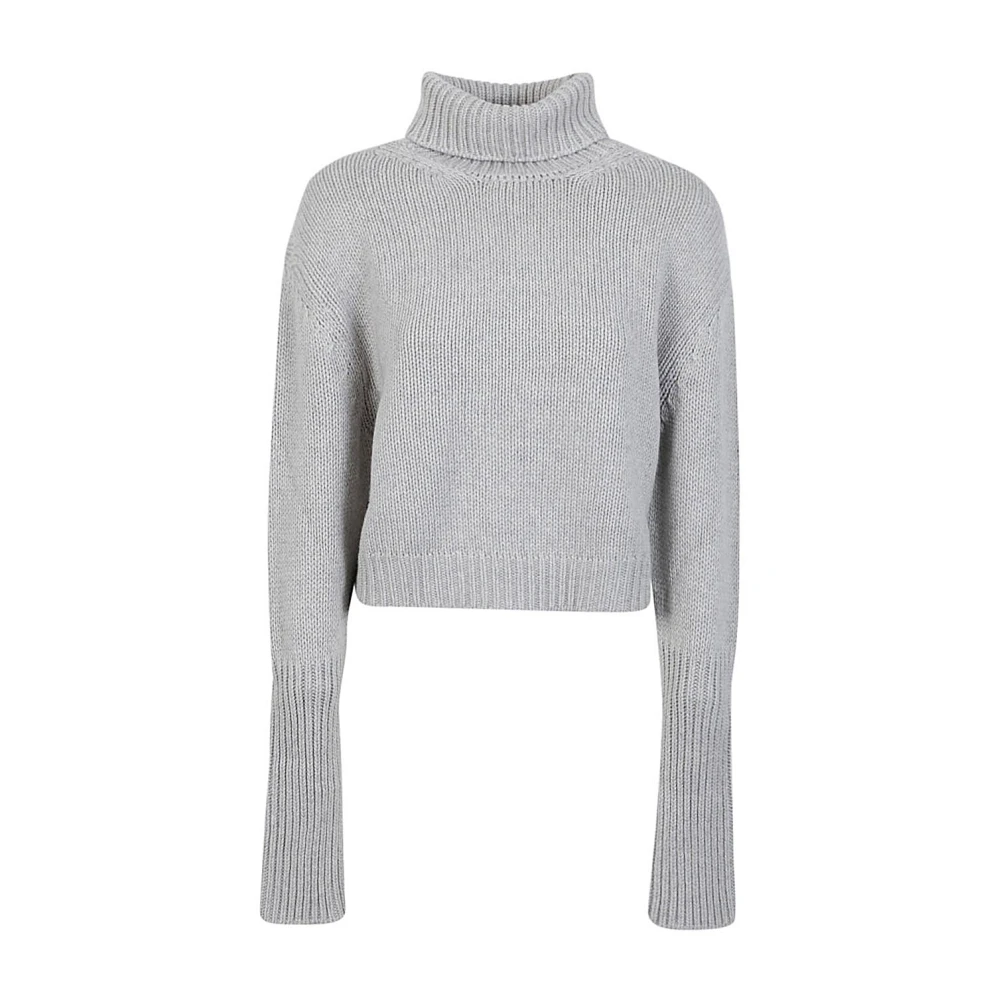 Liviana Conti Lichtgrijze Wollen Turtleneck Sweater Gray Dames