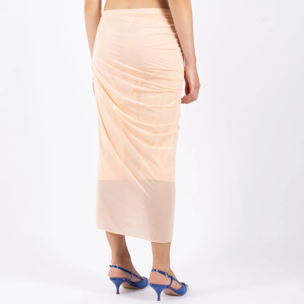 Dries Van Noten Poederroze Rok Beige Dames