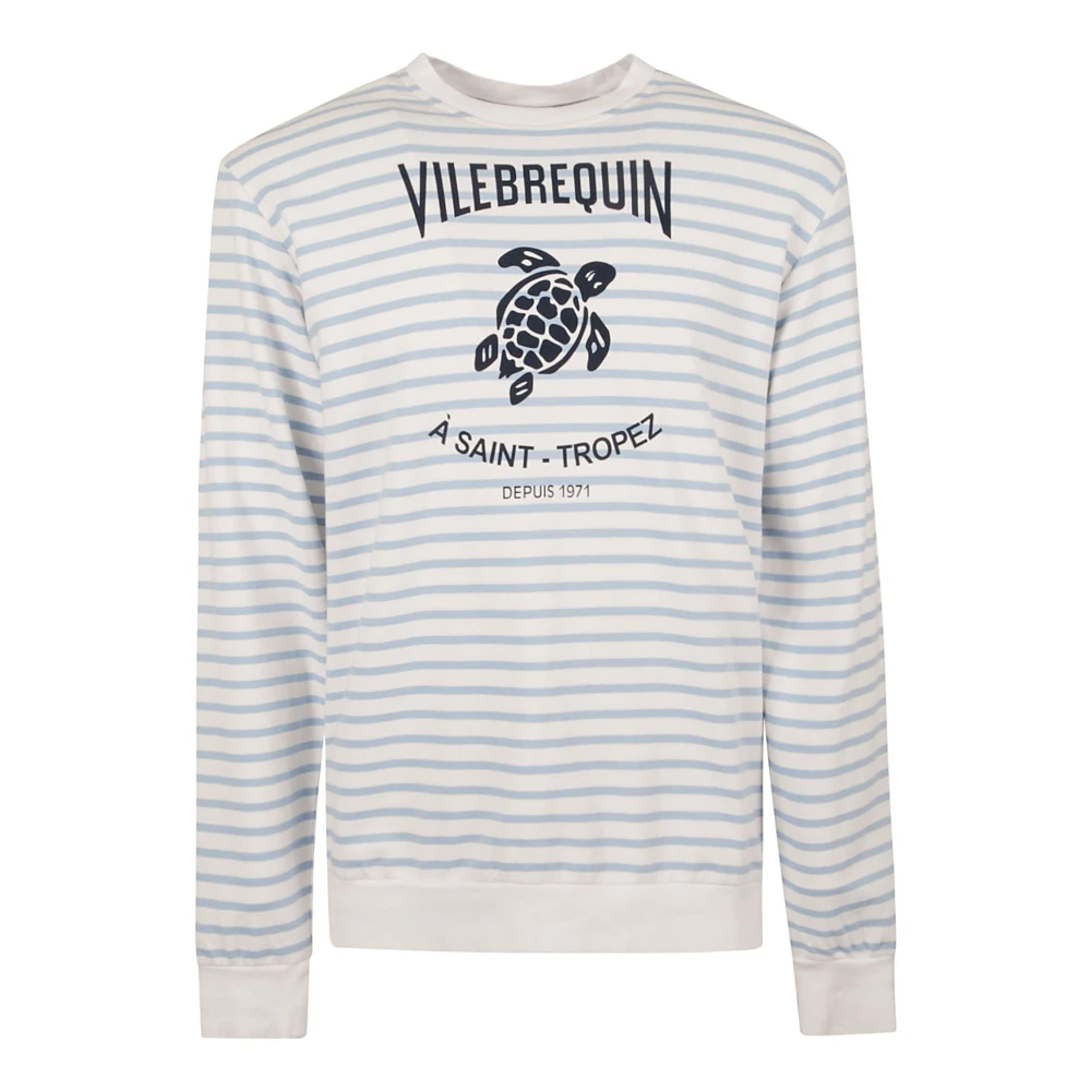 Vilebrequin Blauw & Wit Gestreepte Crewneck Sweatshirt Multicolor Heren