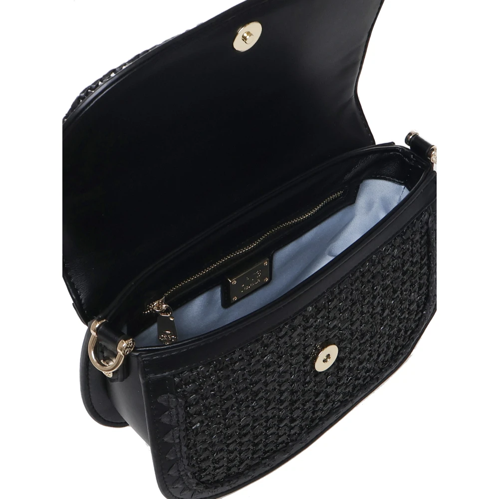 V73 Zwarte Stro Schoudertas Black Dames