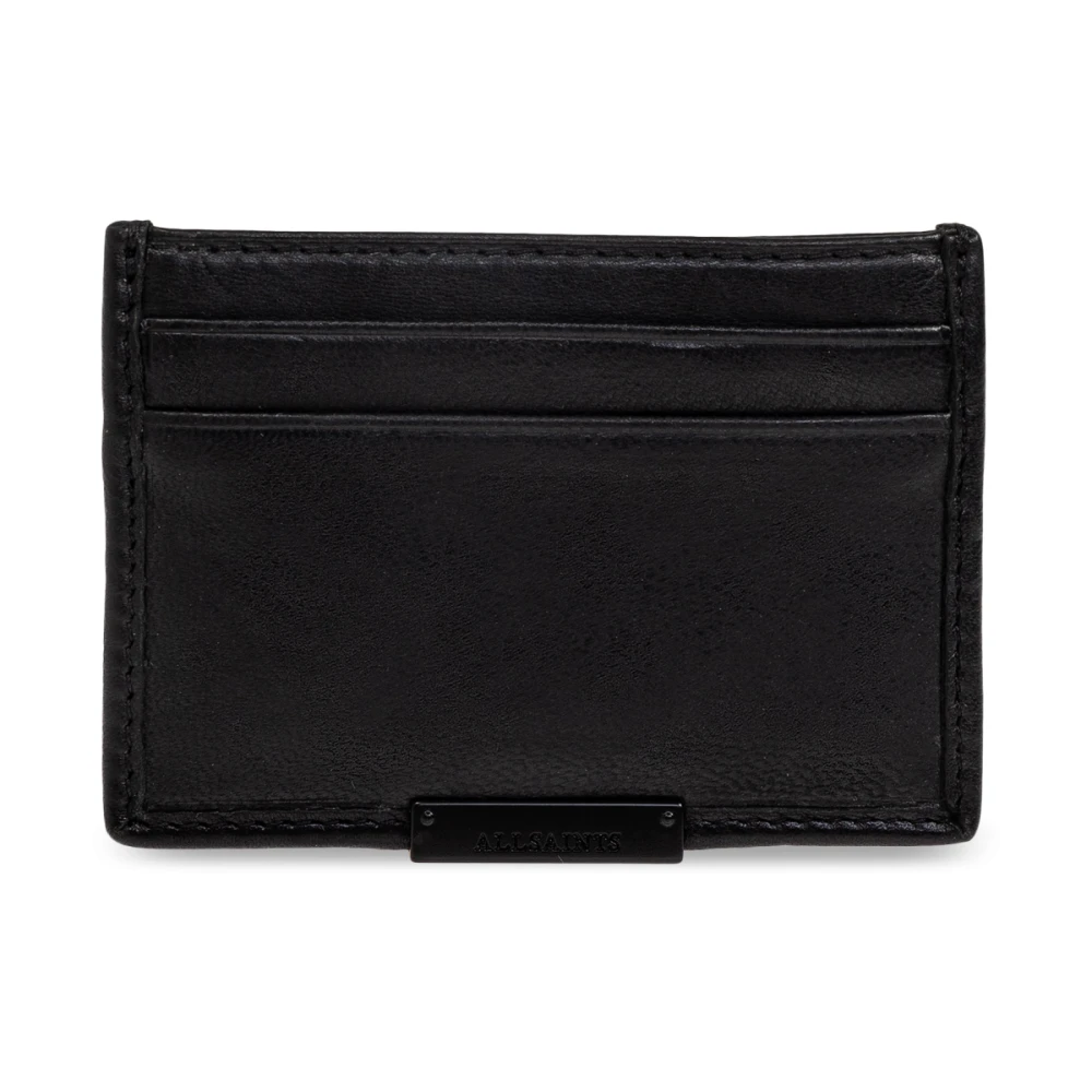 AllSaints Leather Card Holder Black Heren