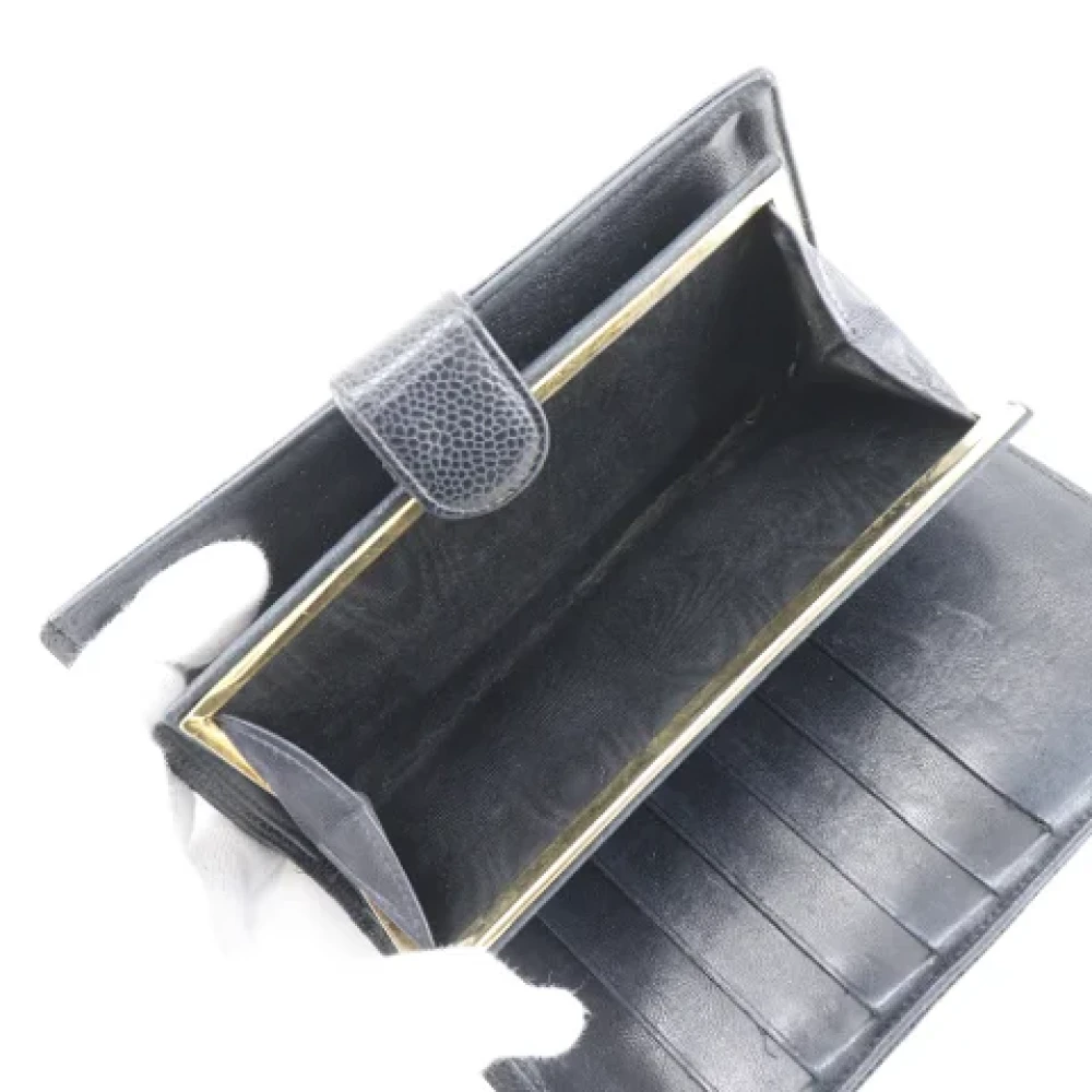 Chanel Vintage Pre-owned Leather wallets Black Dames