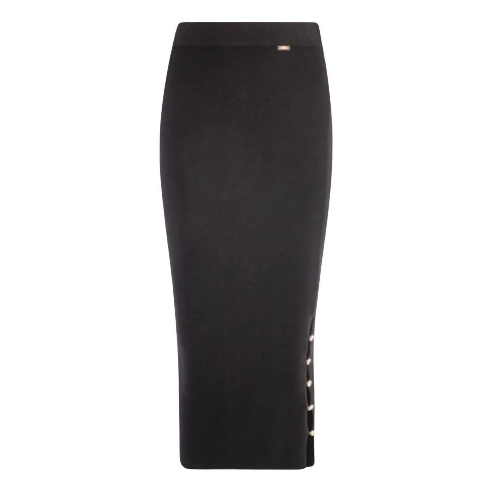 Fracomina Donna Nero - Gonna Tubolare Midi In Maglia Slim - Skirts - S