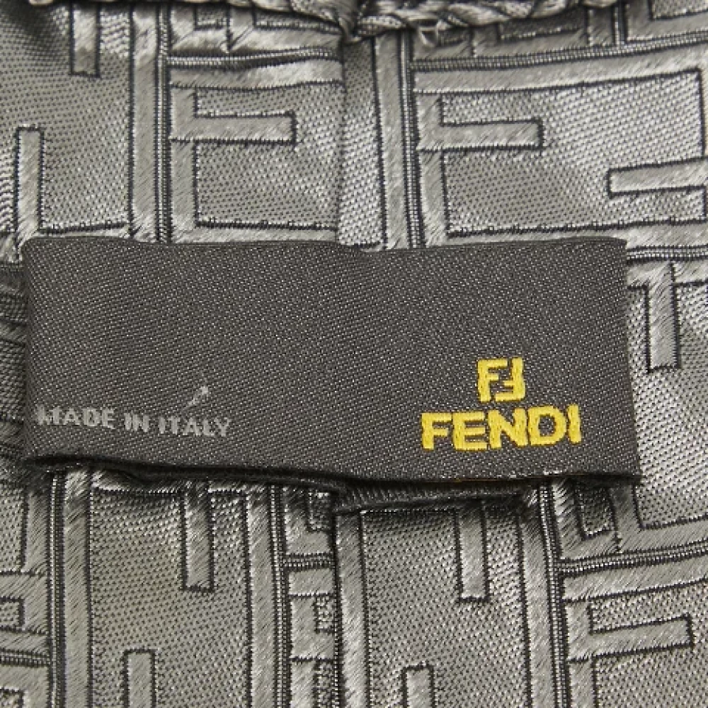 Fendi Vintage Pre-owned Silk home-office Gray Heren