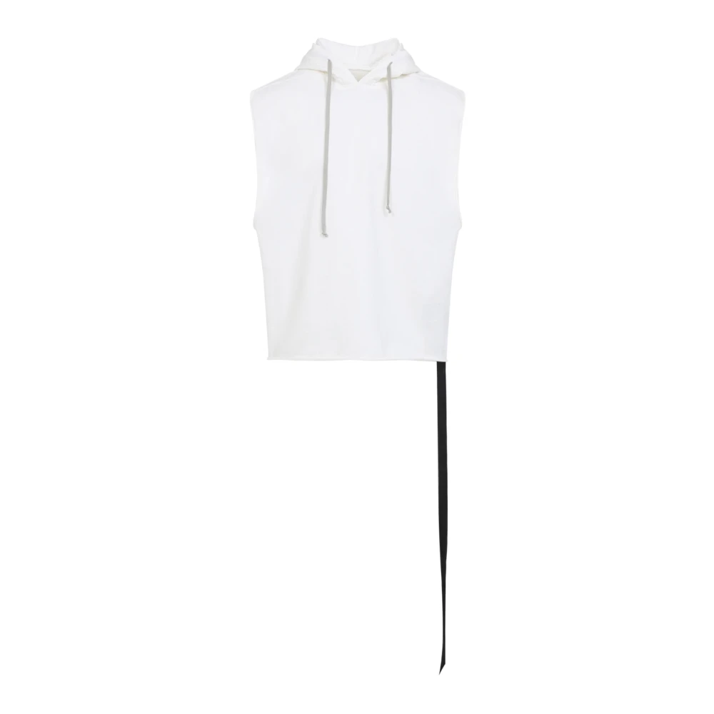 Rick Owens Hoodies, Male, S, Milk Cotton Hooded Tunic White
