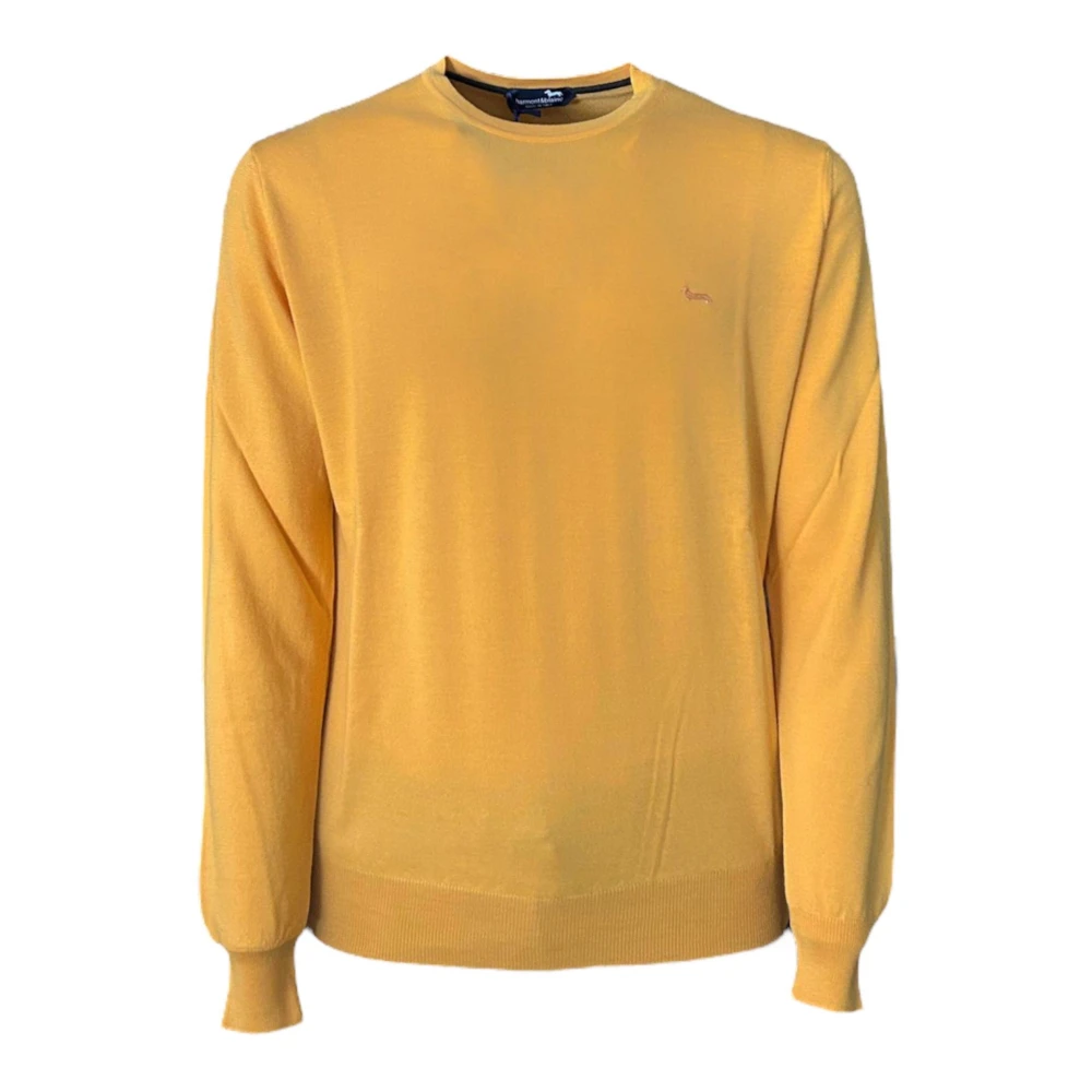 Harmont & Blaine Mosterd basic herentrui met toon-op-toon logo XL Yellow Heren