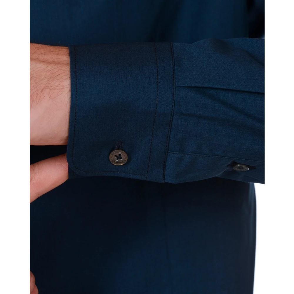 Daniele Alessandrini Casual Katoenen Shirt met Elastaanmix Blue Heren