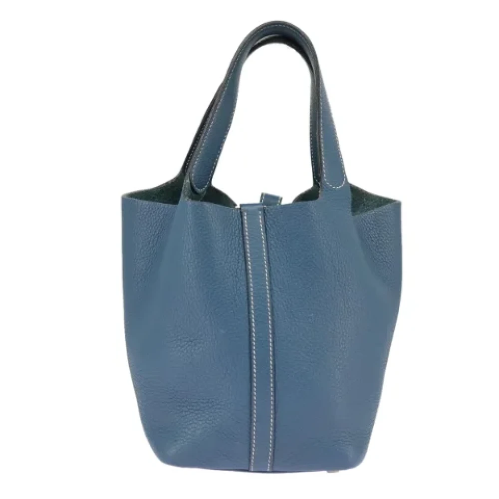 Hermès Vintage Pre-owned Leather handbags Blue Dames