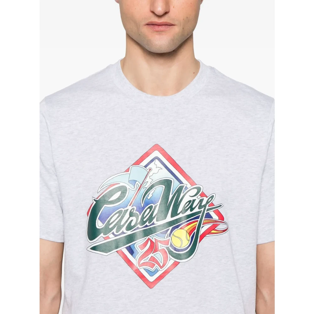 Casablanca Wereldserie Crew Neck T-shirt Grijs White Heren