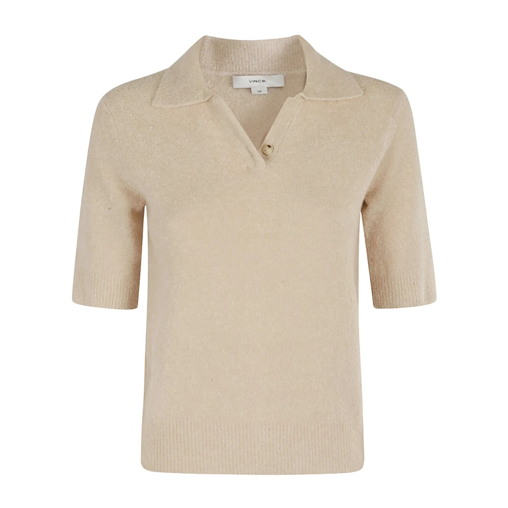 Vince Boucle Polo Shirt Beige Dames