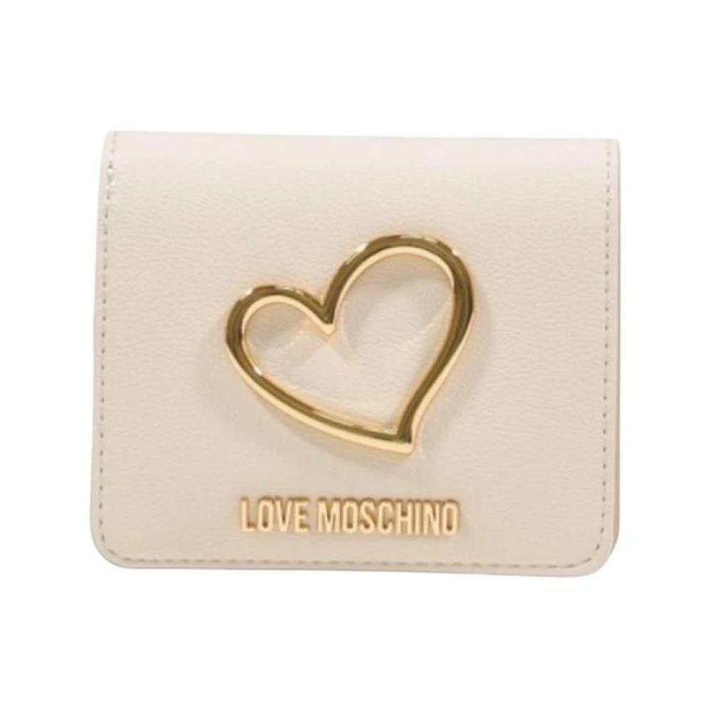 Love Moschino Vrouw Beige Accessoires Dames, One Size, Polyethyleen Portemonnee Met Meerdere Vakken