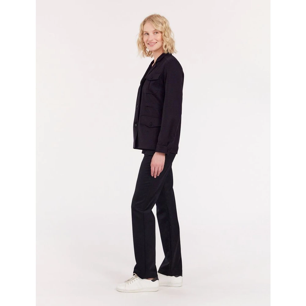 Ines De La Fressange Paris Midnight blue wool Flipper Saharienne Blue Dames