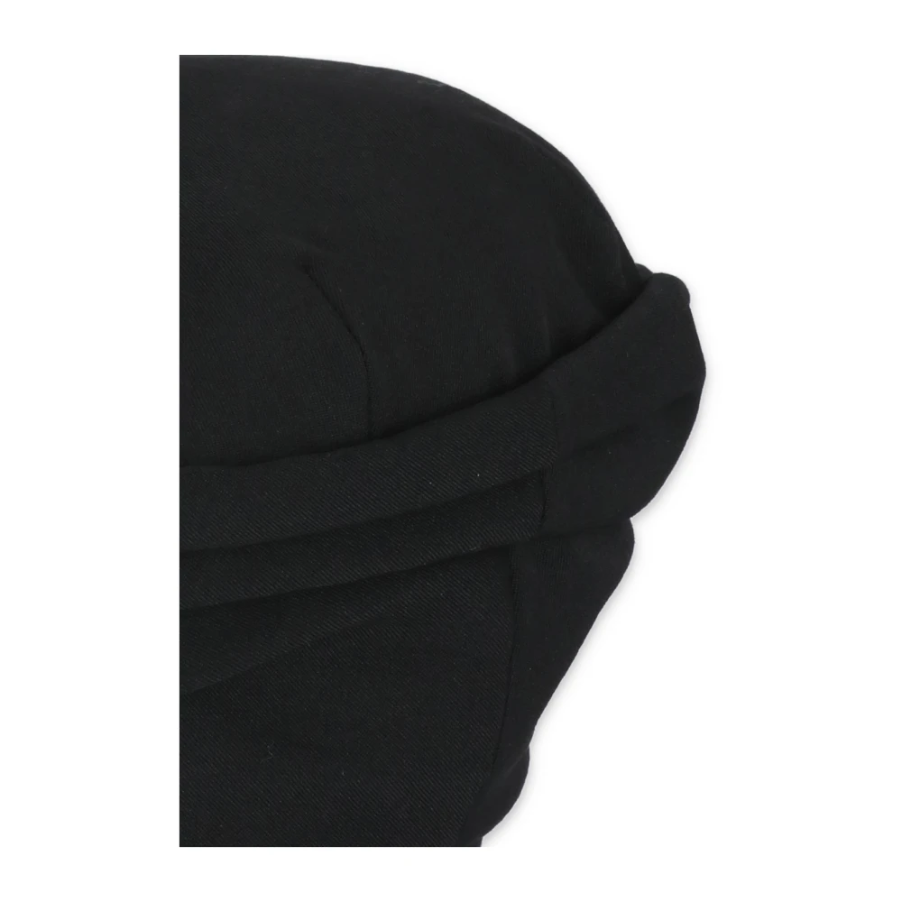 Yohji Yamamoto Zwarte wollen hoed met klep voor vrouwen Black Dames