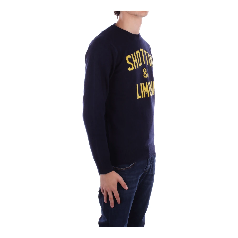 Saint Barth Logo Front Sweaters Blue Heren