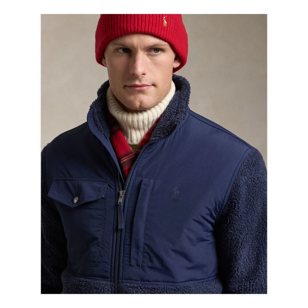 Ralph Lauren Fleece Winterjas Blue Heren