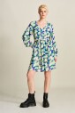 robe-bleue-multicolore-lys