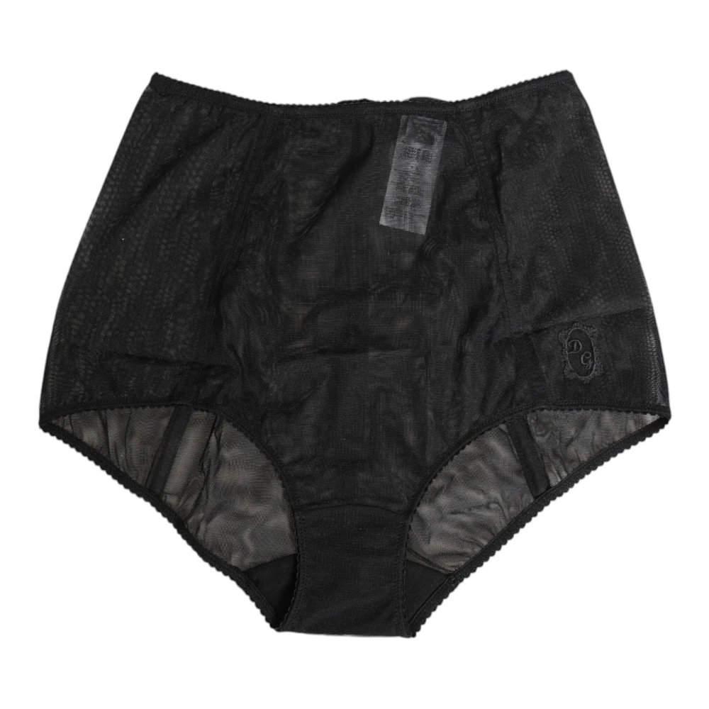 Dolce & Gabbana Women's Black High Waist Mesh Sheer Shapewear - Underpants - S - Underwear