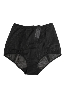 Svart hög midja mesh genomskinligt shapewear