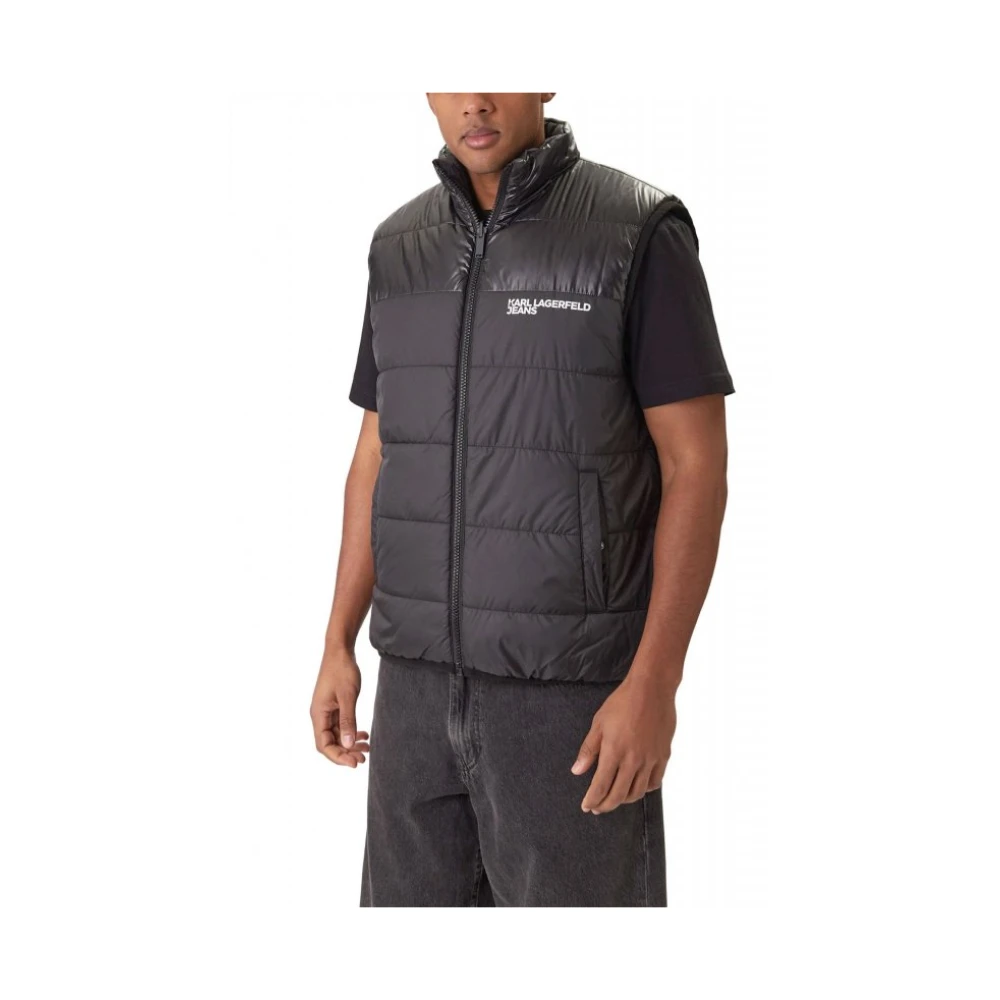 Karl Lagerfeld Black B1m15043 Reversible Puffer Vest - Male - Waistcoats - Xl - Jackets