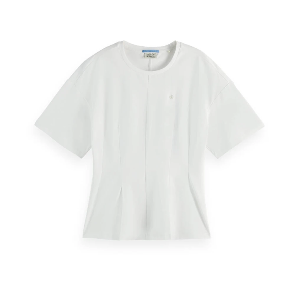 Scotch & Soda Getailleerd T-shirt met modelnaam White Dames