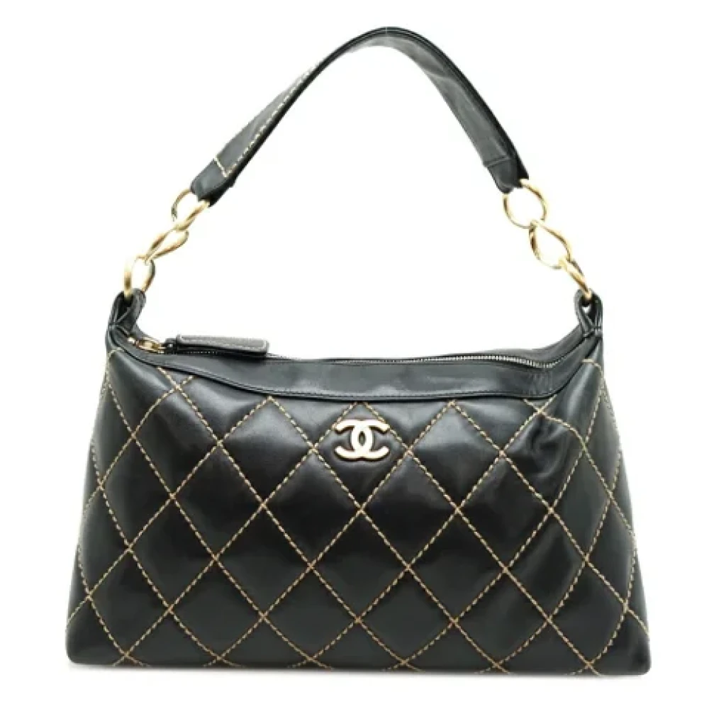Chanel Vintage Pre-owned Leather handbags Black Dames