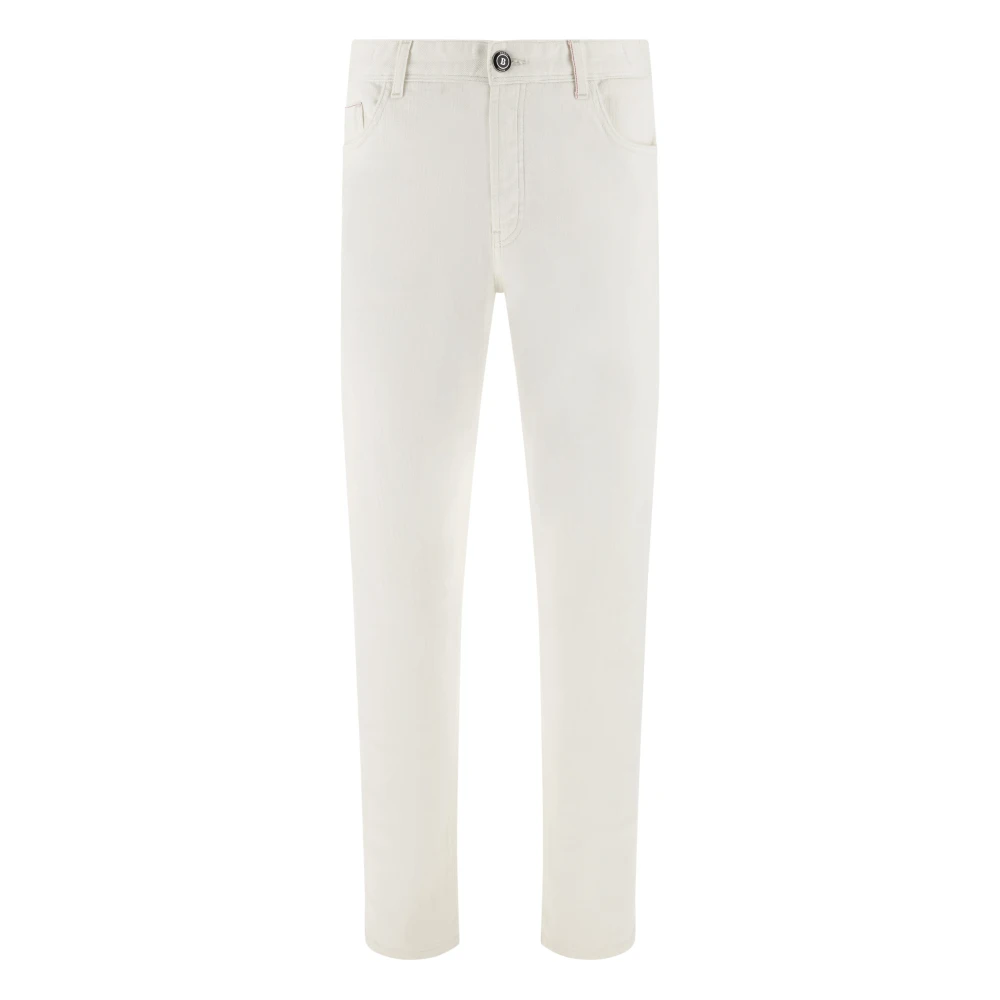 Boggi Milano Herren Weiß Selvedge Baumwoll-Denim Jeans