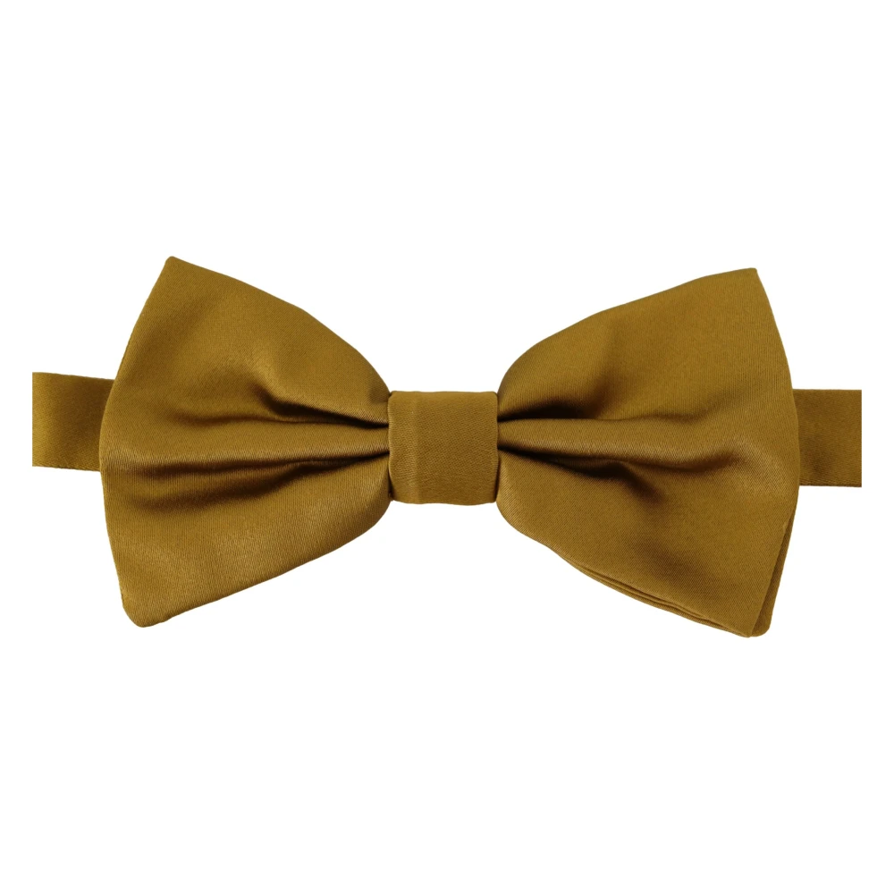 Dolce & Gabbana Elegante mosterdgele zijden vlinderdas Yellow Heren