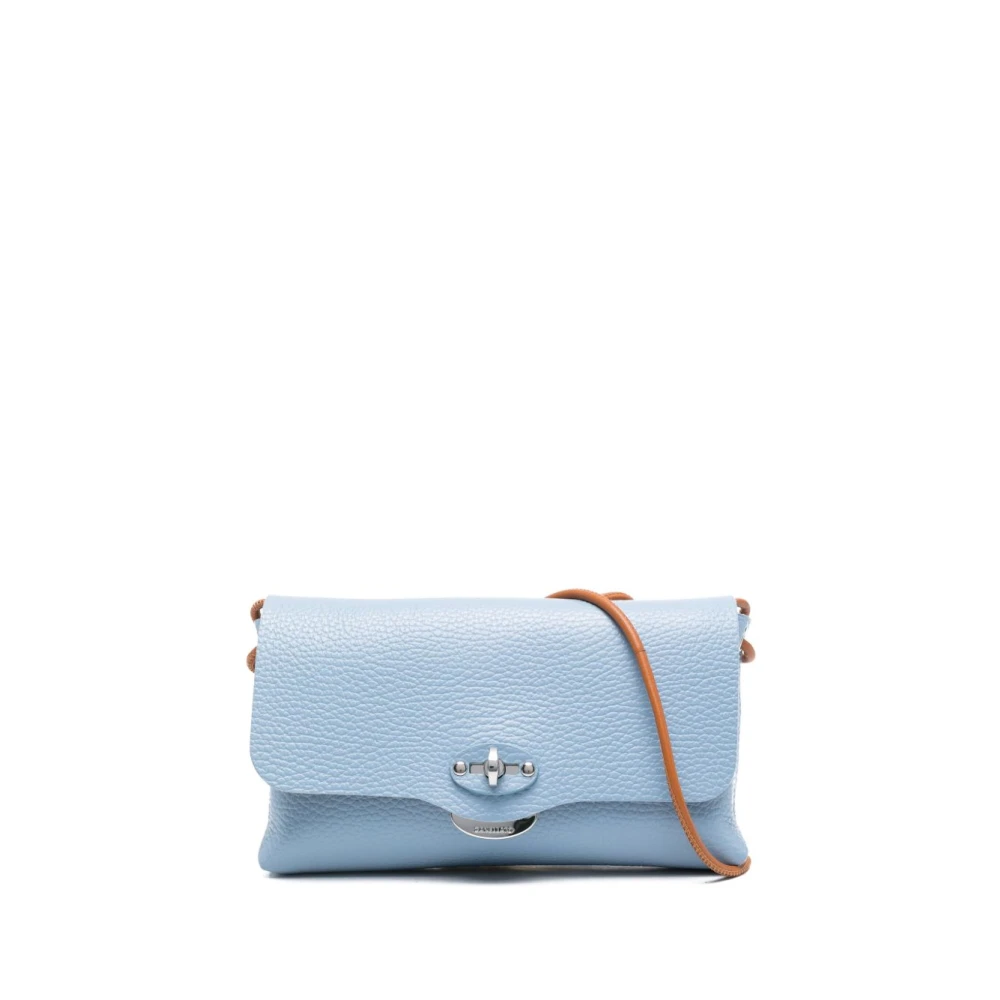 Zanellato Lichtblauwe Leren Clutch Tas Blue Dames